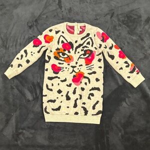 Catimini Girls 3T Knit Sweater Dress Animal Print